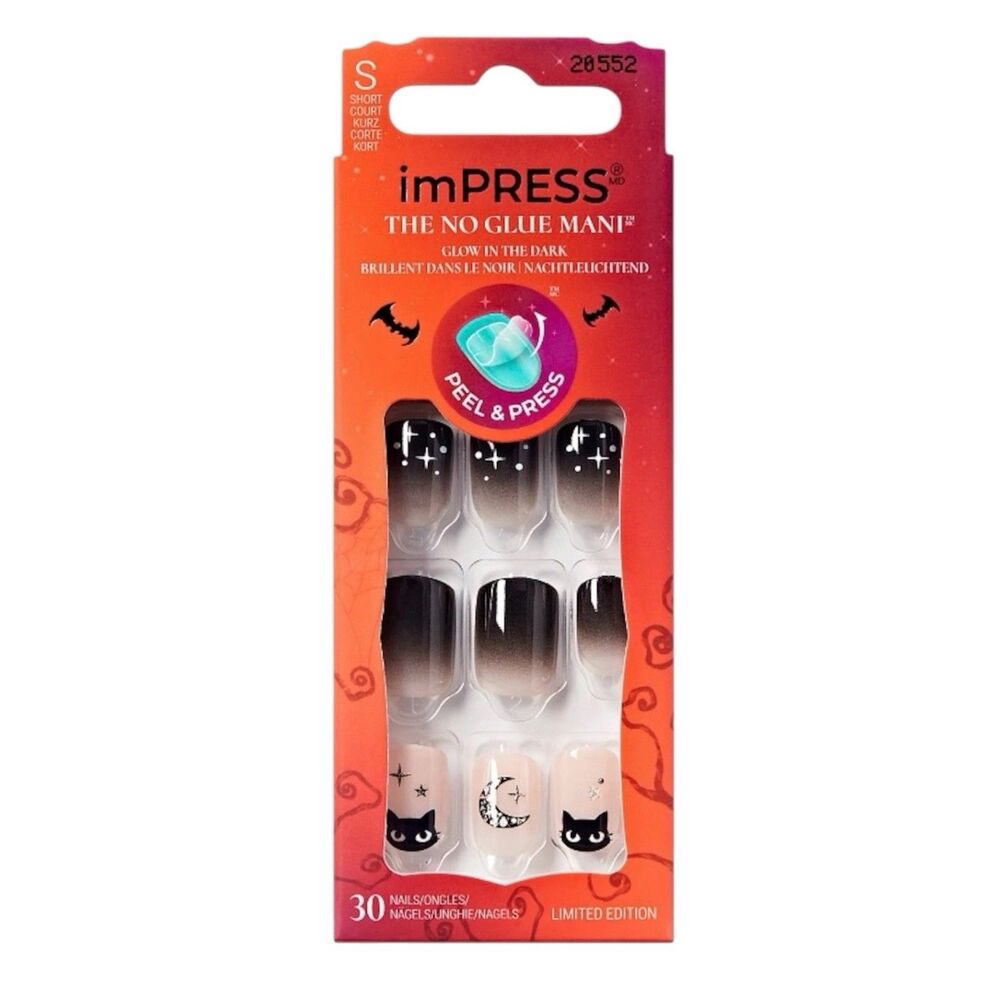 imPRESS No Glue Mani Limited Ed. Halloween Press On Glow Nails " First Bite"